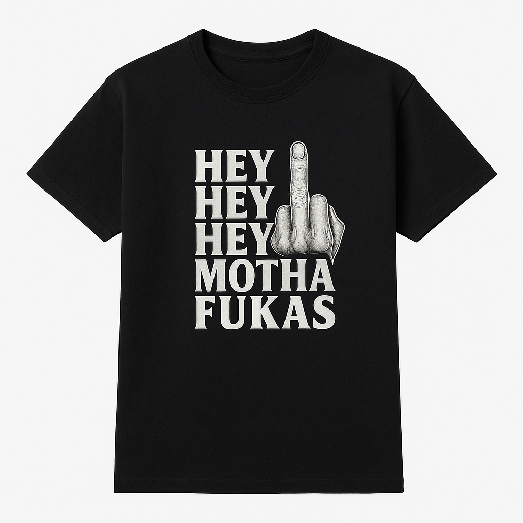 HeyHeyHey middle finger- T-Shirt
